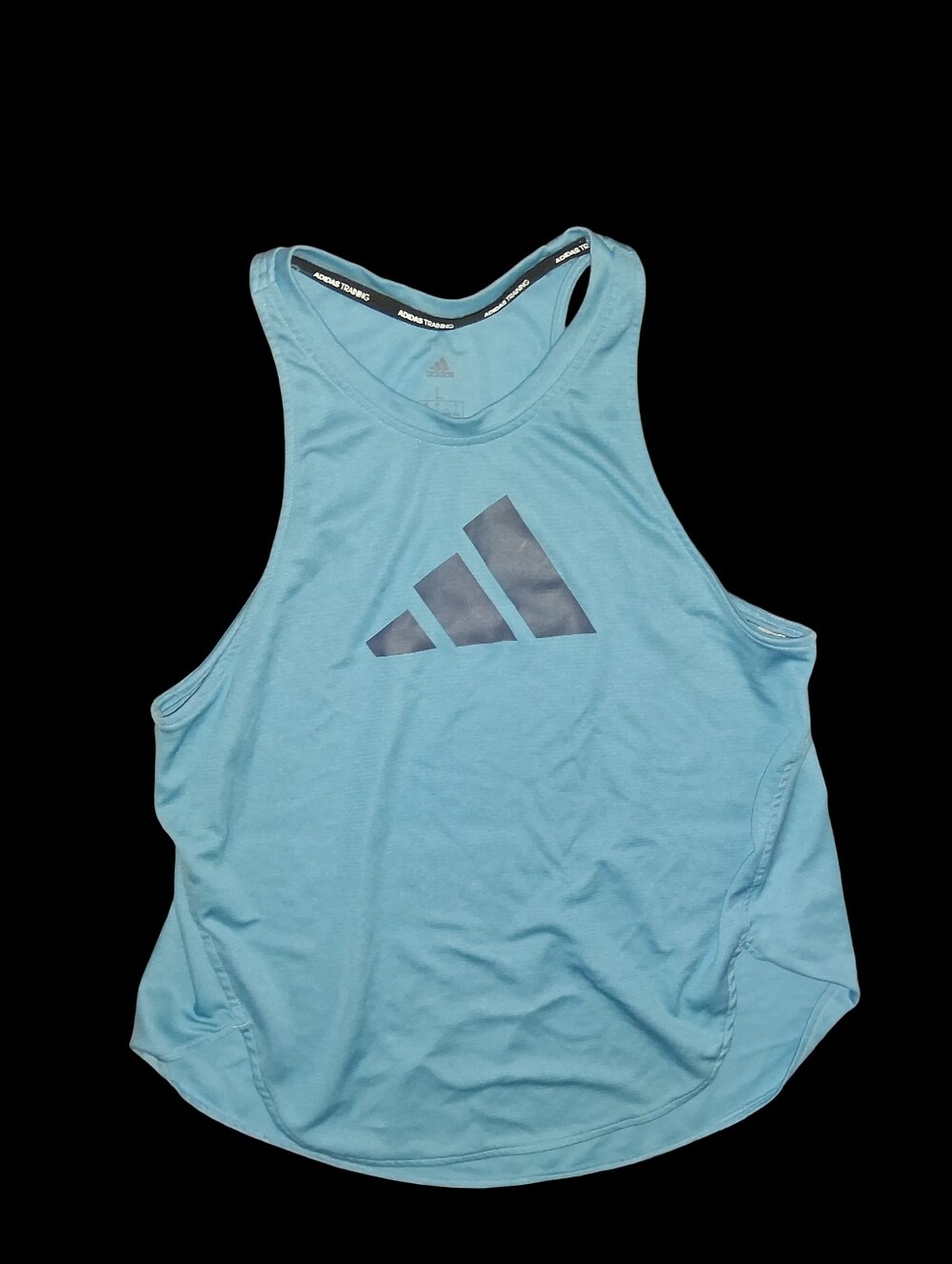 Clothes: Womens Baby Blue Adidas Work Out Tank Top (Large)